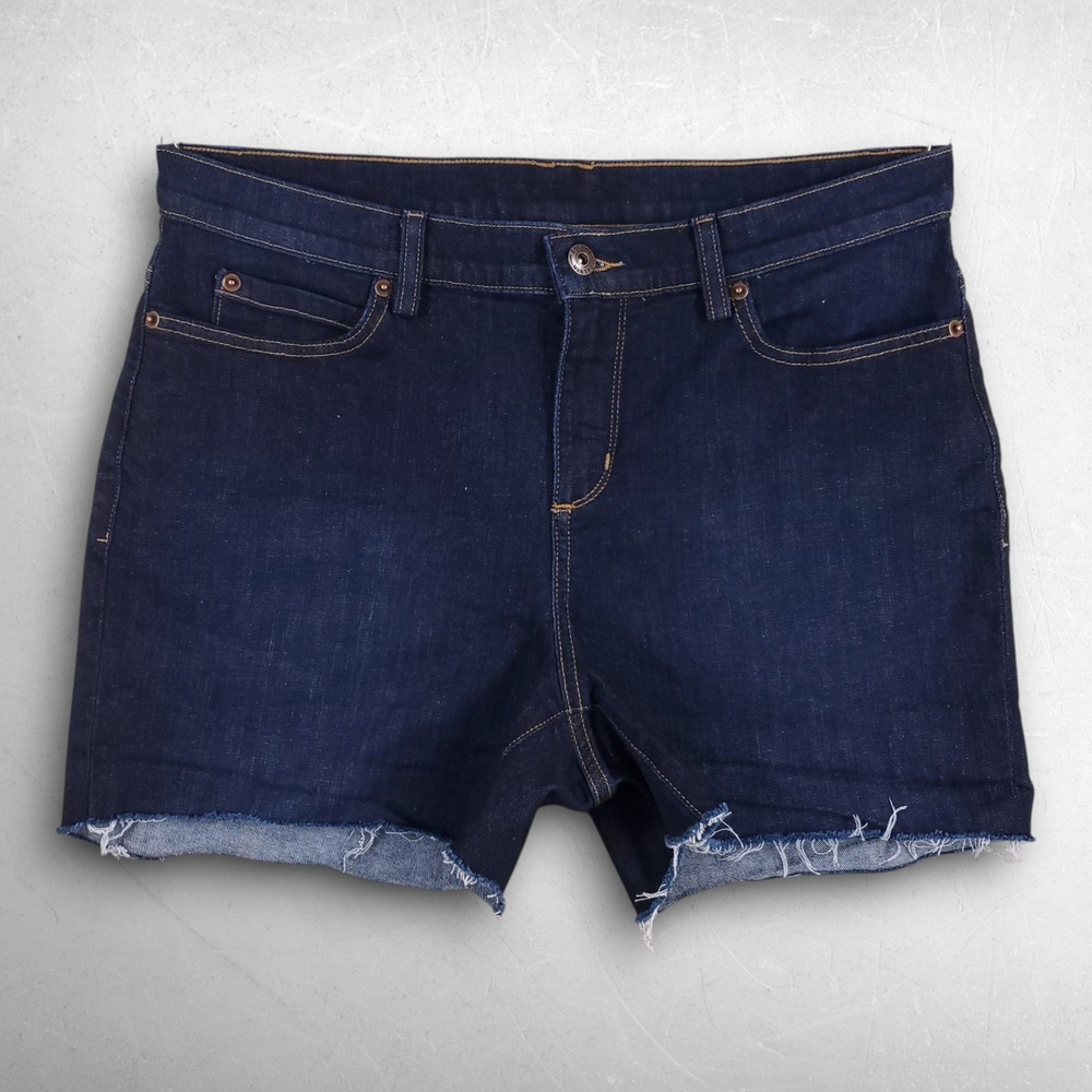 Duluth Trading Co Denim Cutoff Shorts Women 12 Blue Coastal Cowgirl Indie Sleaze